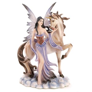 Standing Fairy And Unicorn Figurine