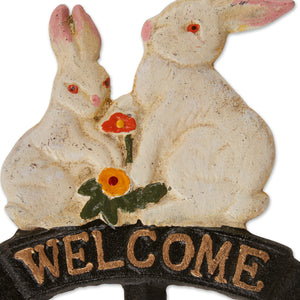 WELCOME BUNNIES CAST IRON SIGN