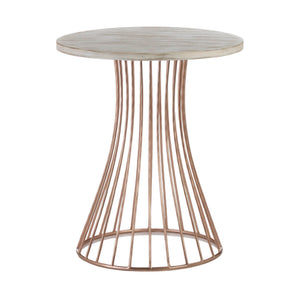 ROSE GOLD BASE CIRCLE ACCENT SIDE TABLE