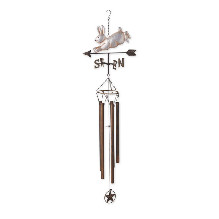 WEATHERVANE WIND CHIME - SILVER BUNNY