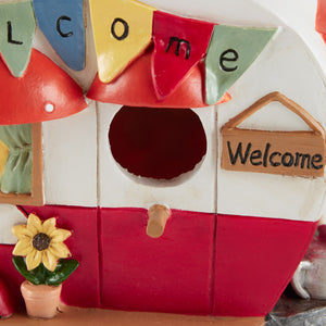 RED AND WHITE CAMPER BIRDHOUSE