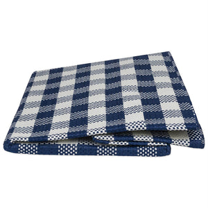 PAPER BIN CHECKERS NAVY RECTANGLE LARGE 17x12x12