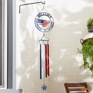 WEATHERVANE WIND CHIME - PATRIOTIC WELCOME FRIENDS & FAMILY