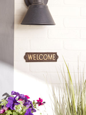 WELCOME CAST IRON SIGN