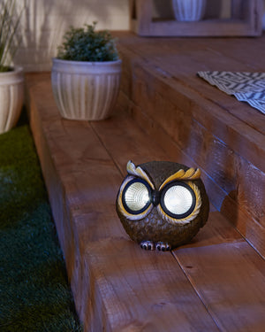 SMALL SOLAR OWL FIGURINE