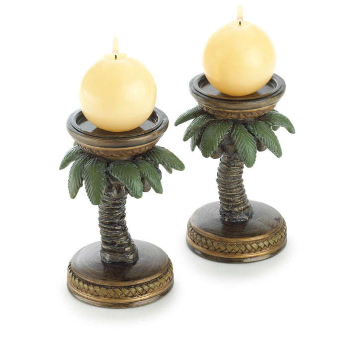 COCONUT TREE CANDLEHOLDERS