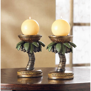 COCONUT TREE CANDLEHOLDERS