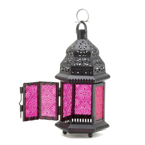 MULBERRY GLASS MOROCCAN STYLE LANTERN