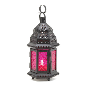 MULBERRY GLASS MOROCCAN STYLE LANTERN