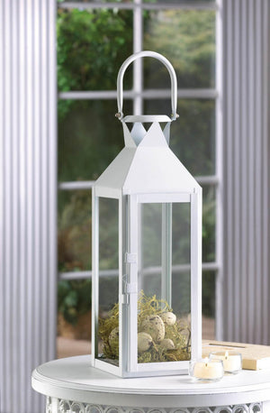 WHITE MANHATTAN CANDLE LANTERN