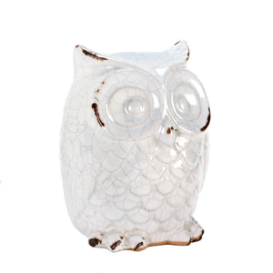 Distressed White Owl Figurine