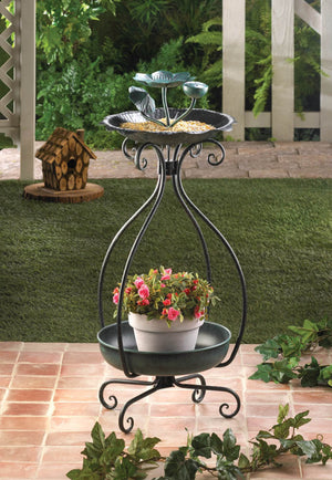BIRD FEEDER AND PLANT STAND