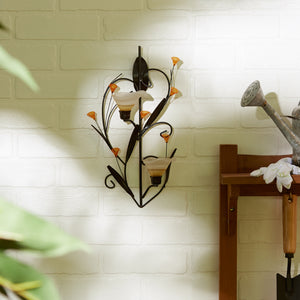 AMBER LILIES CANDLE WALL SCONCE
