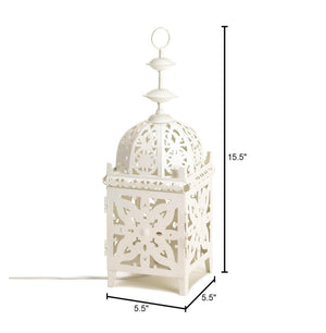 WHITE MEDALLION TABLE LAMP