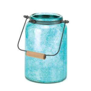 Blue Jar Candle Lantern
