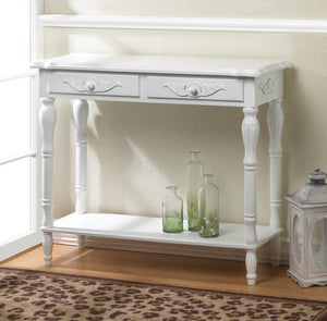 CARVED WHITE HALLWAY TABLE