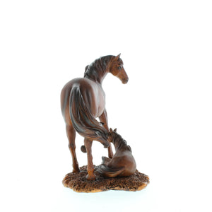 MOTHER AND FOAL HORSE STATUE