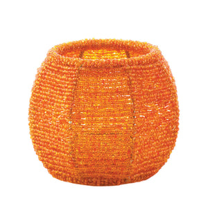 Orange Beaded Candleholder