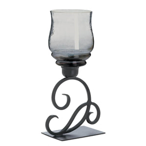 Smoked Glass Cursive Candle Stand