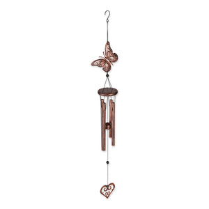 BUTTERFLY AND HEART WIND CHIMES