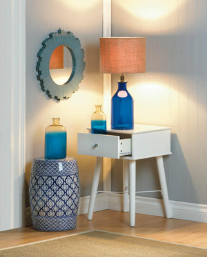 BLUE AND WHITE CERAMIC DECORATIVE STOOL