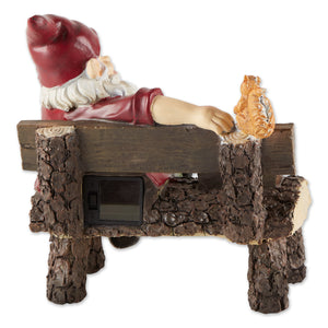 SOLAR GNOME ON WELCOME BENCH