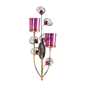 Pink Peacock Wall Sconce