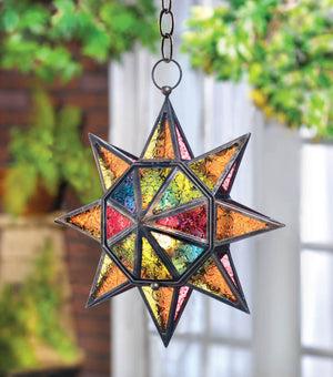 MULTI FACETED COLORFUL STAR LANTERN