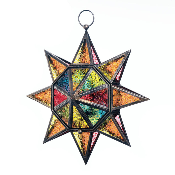MULTI FACETED COLORFUL STAR LANTERN