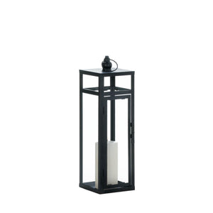 BLACK DRAMATIC GEOMETRY LANTERN