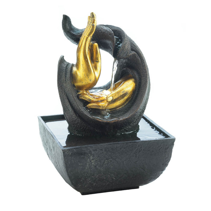 GOLDEN HANDS ACCENT TABLETOP FOUNTAIN