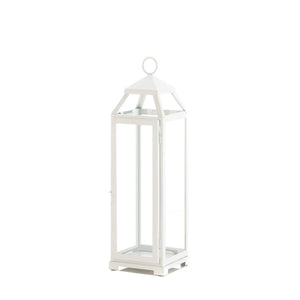 Large Country White Open Top Lantern