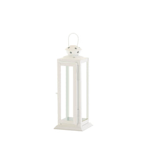 Small Cutout Stars White Lantern