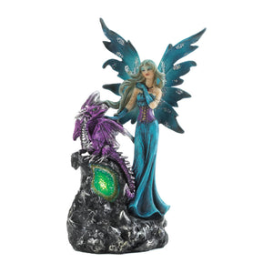 GOTHIC FAIRY AND DRAGON FIGURINE