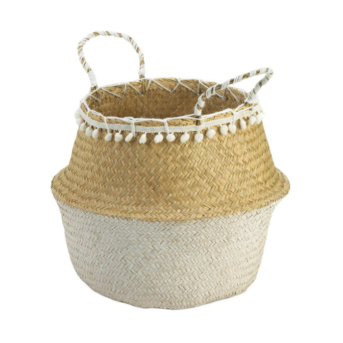 SEAGRASS BASKET WITH TASSELS