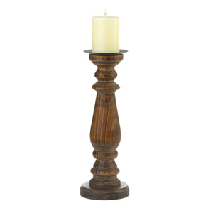 TALL ANTIQUE-STYLE WOODEN CANDLEHOLDER
