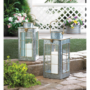 FARMHOUSE GALVANIZED LANTERN