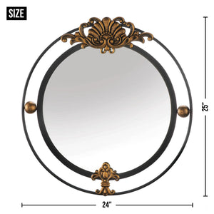 REGAL WALL MIRROR WITH GOLD ACCENT