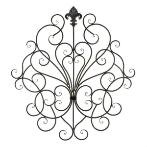 Fleur-De-Lis Scrollwork Wall Plaque
