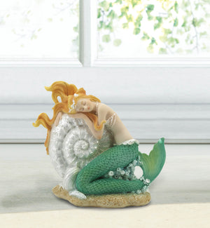 MERMAID SLEEPING ON SEASHELL FIGURINE