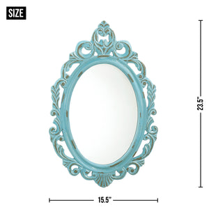 DISTRESSED BABY BLUE WALL MIRROR