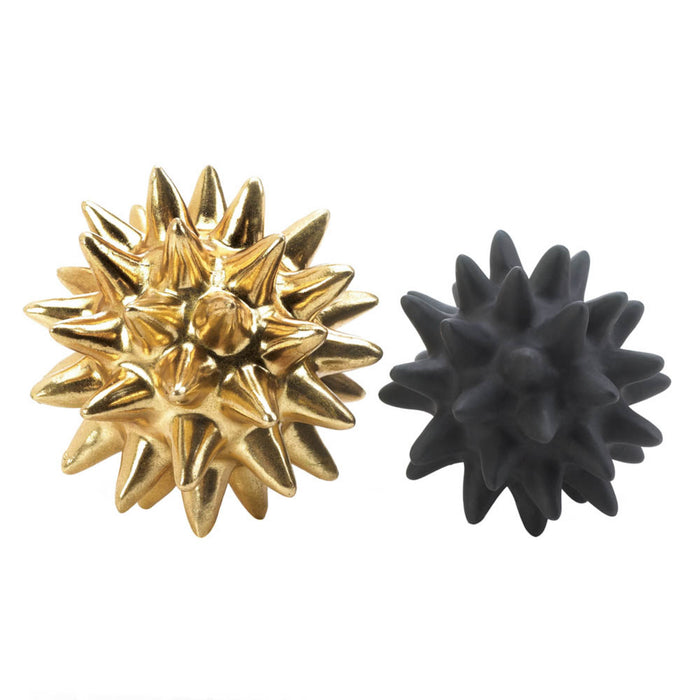 STORICO GOLD AND BLACK SPIKE SCULPTURES