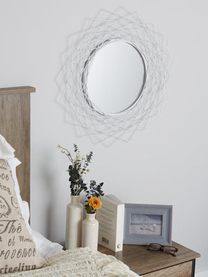 GEOMETRIC WHITE WALL MIRROR