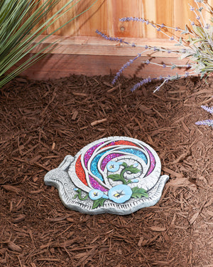 BEJEWELED SNAIL STEPPING STONE