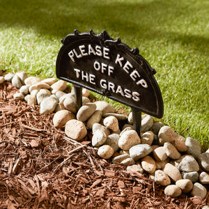 PLEASE KEEP OFF THE GRASS GARDEN STAKE