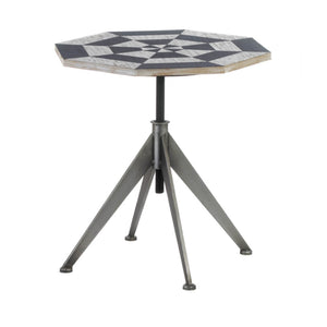 BLACK AND WHITE CHECKER SIDE TABLE