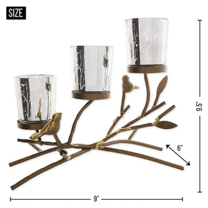 TRIPLE TEALIGHT BRANCHES CANDLEHOLDER