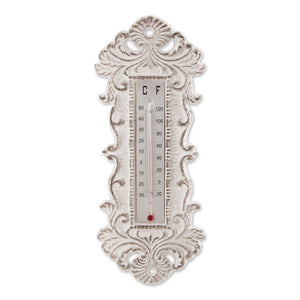 ORNATE CAST IRON THERMOMETER